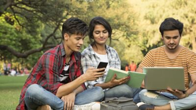 Indian students in a park