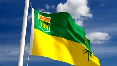 Saskatchewan flag sky